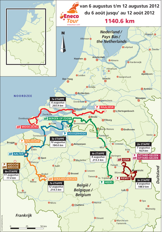 Eneco Tour course map